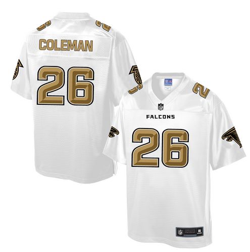 Men's Game Tevin Coleman Nike Jersey White - #26 Pro Line Fashion NFL Atlanta Falcons